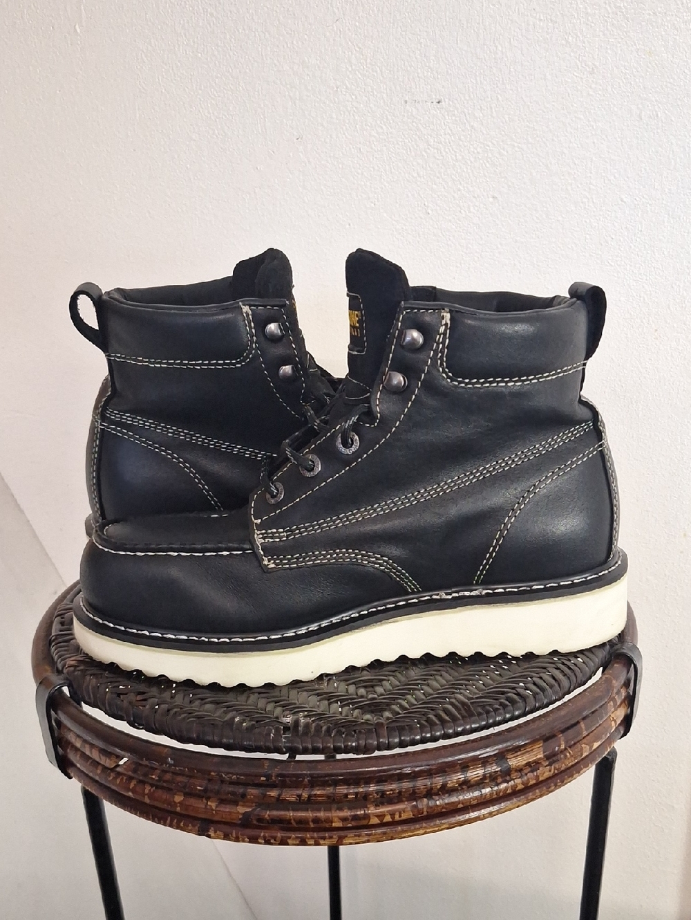 Men Wolverine Wedge Moc-Toe 6" Work Boot Steel Toe W08152 Black Men Size 10.5 M - Picture 4 of 14